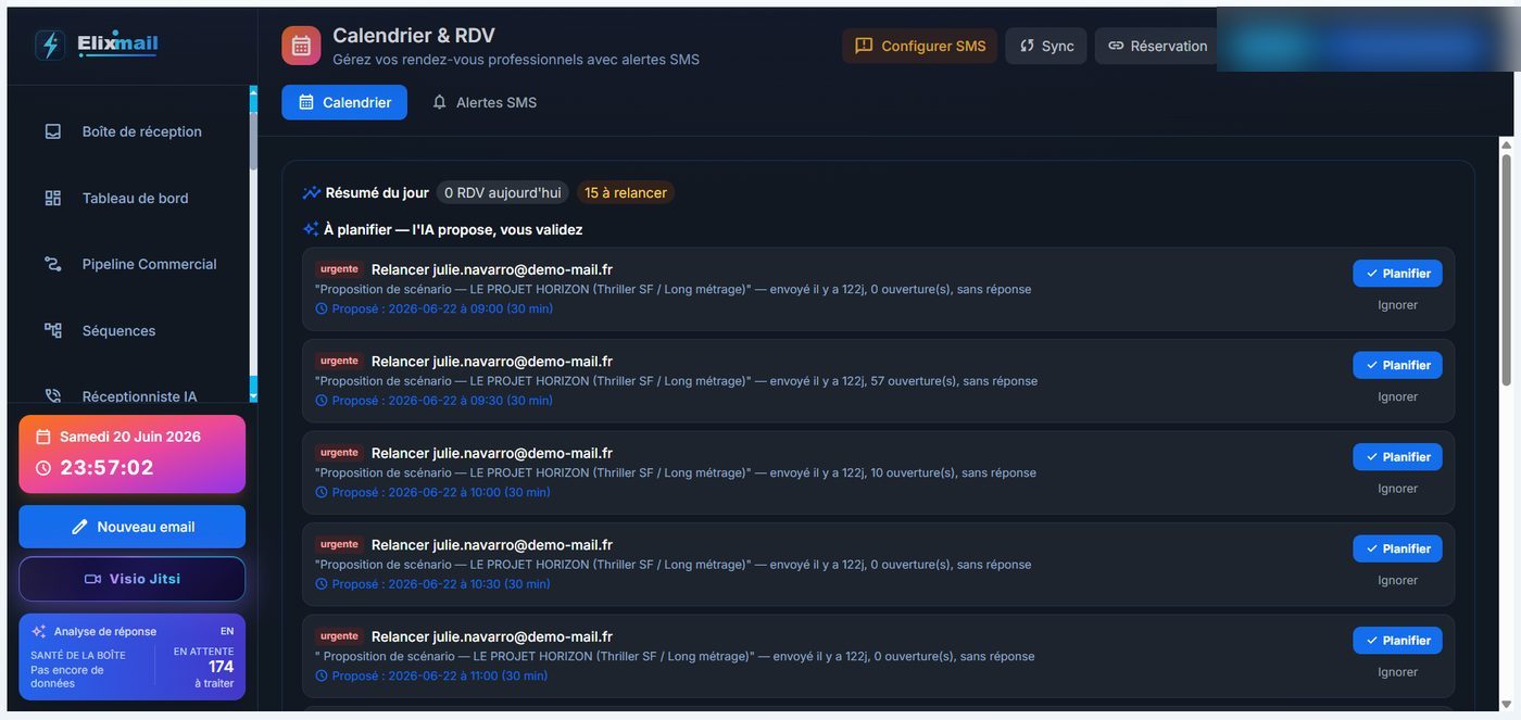 Suivi IA : résumés & brouillons — Elixmail